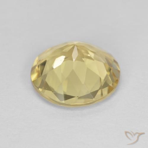 Berilo Amarillo terroso claro natural de 1.98 ct, Redondo, VVS-VS