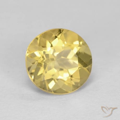Berilo Amarillo vivo natural de 1.93 ct, Redondo, VS