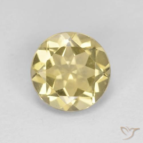 1.74ct Natural Amarillo terroso Berilo, Redondo, VS