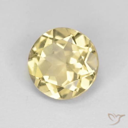 Berilo Amarillo terroso natural de 1.74 ct, Redondo, VS