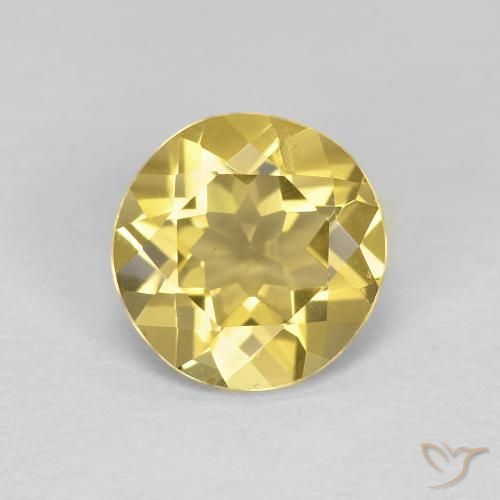 1.71ct Natural Amarillo miel claro Berilo, Redondo, VS