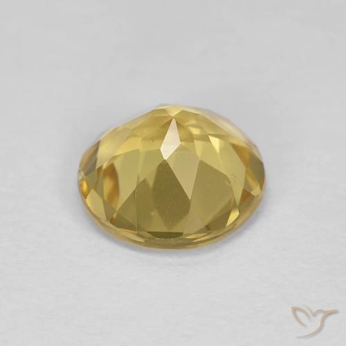 Berilo Amarillo miel claro natural de 1.71 ct, Redondo, VS