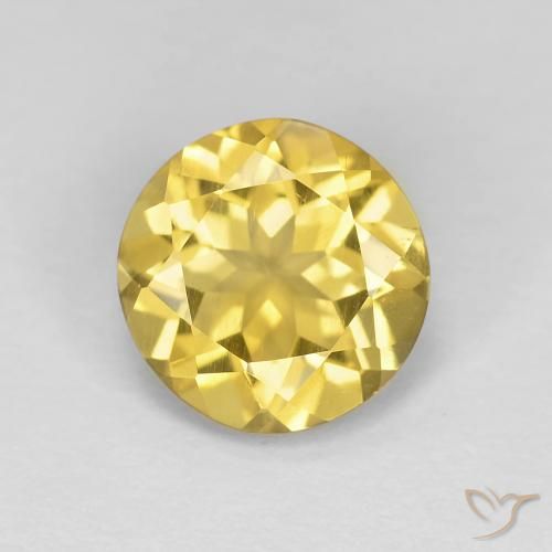 1.59ct Natural Amarillo miel Berilo, Redondo, VS