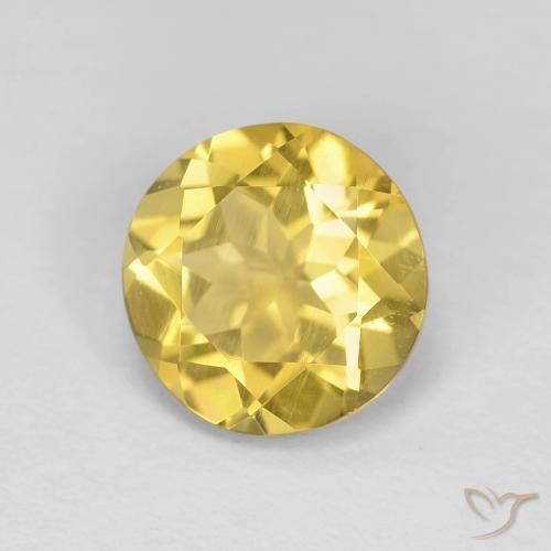 Berilo Amarillo miel natural de 1.59 ct, Redondo, VS