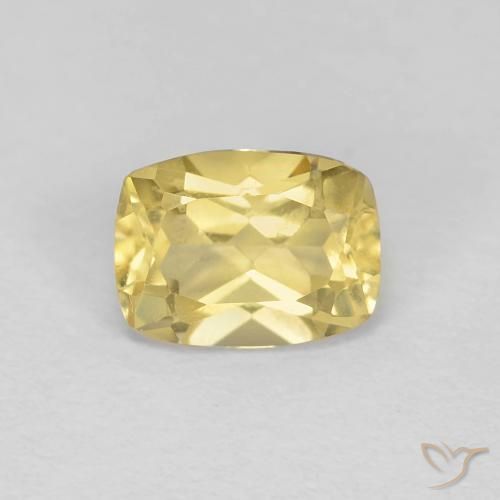0.90ct Natural Amarillo terroso claro Berilo, Forma Cojín, VS