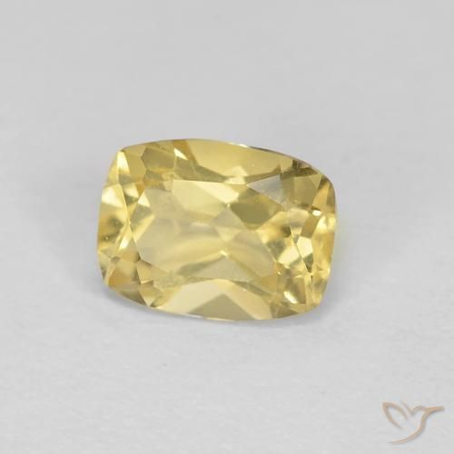 Berilo Amarillo terroso claro natural de 0.90 ct, Forma Cojín, VS