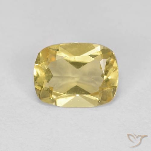 1.11ct Natural Amarillo pálido Berilo, Forma Cojín, VS