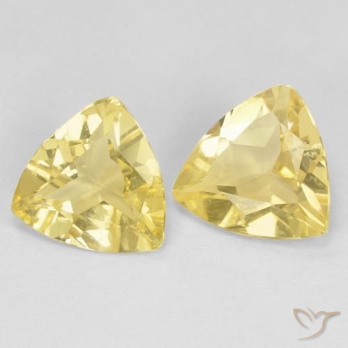 Gemas de Berilo Amarillo terroso natural de 2.31 ct, Trillón, VVS