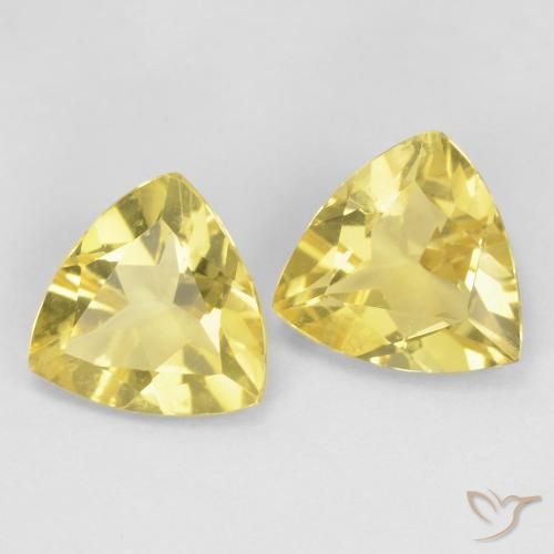 Gemas de Berilo Amarillo pálido natural de 2.62 ct, Trillón, VVS