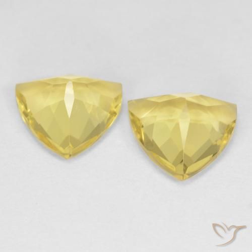Gemas de Berilo Amarillo pálido natural de 2.62 ct, Trillón, VVS