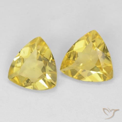 Gemas de Berilo Amarillo claro natural de 1.52 ct, Trillón, VS