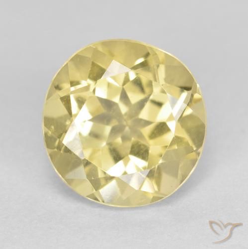 1.89ct Natural Amarillo dijón muy claro Berilo, Redondo, VVS