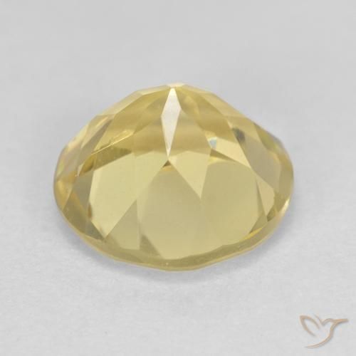 Berilo Amarillo dijón muy claro natural de 1.89 ct, Redondo, VVS