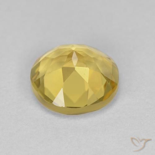 Berilo Amarillo medio natural de 1.26 ct, Redondo, VVS