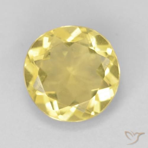 1.52ct Natural Amarillo abejorro Berilo, Redondo, VVS