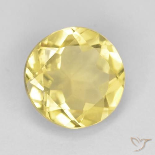 Berilo Amarillo abejorro natural de 1.52 ct, Redondo, VVS