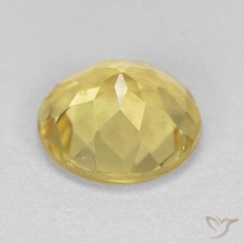 Berilo Amarillo medio natural de 1.69 ct, Redondo, VVS