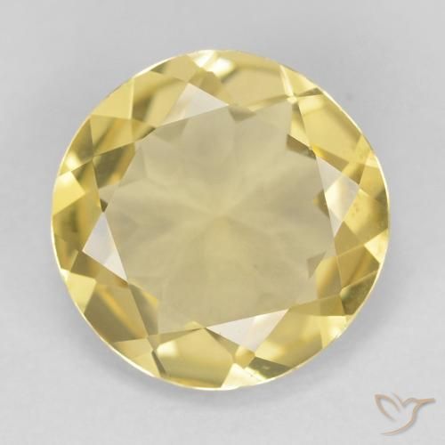 2.02ct Natural Amarillo terroso Berilo, Redondo, VVS