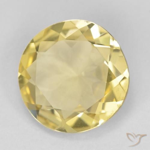 Berilo Amarillo terroso natural de 2.02 ct, Redondo, VVS