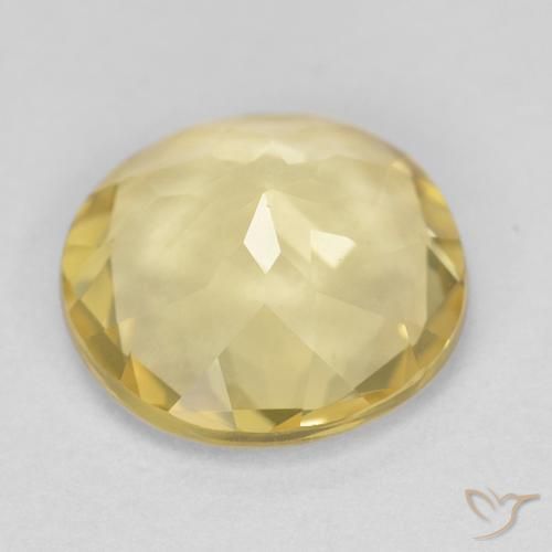 Berilo Amarillo terroso natural de 2.02 ct, Redondo, VVS