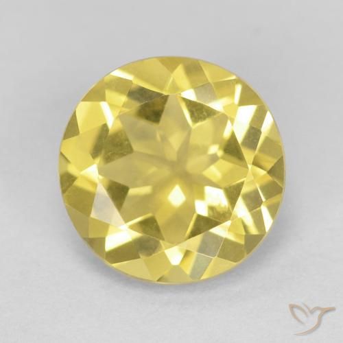 1.59ct Natural Amarillo miel claro Berilo, Redondo, VVS