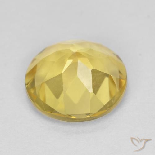 Berilo Amarillo miel claro natural de 1.59 ct, Redondo, VVS