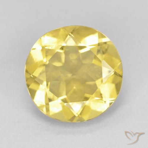1.58ct Natural Amarillo miel claro Berilo, Redondo, VVS