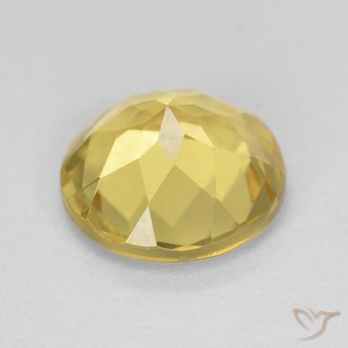 Berilo Amarillo miel claro natural de 1.58 ct, Redondo, VVS