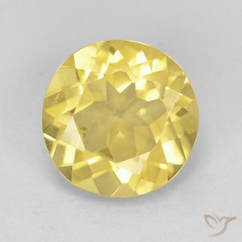 1.65ct Natural Amarillo medio Berilo, Redondo, VVS