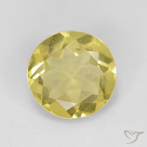 1.65ct Natural Amarillo medio Berilo, Redondo, VVS