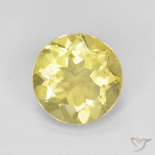 1.64ct Natural Amarillo claro Berilo, Redondo, VVS