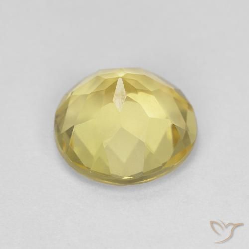 Berilo Amarillo claro natural de 1.64 ct, Redondo, VVS