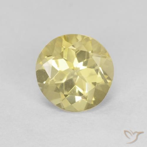 1.35ct Natural Amarillo claro Berilo, Redondo, VVS