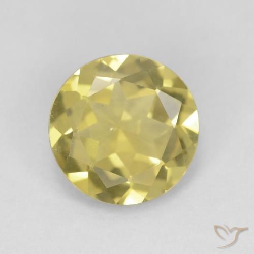 1.48ct Natural Amarillo terroso Berilo, Redondo, VVS