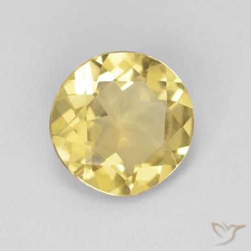 Berilo Amarillo suave natural de 1.43 ct, Redondo, VVS