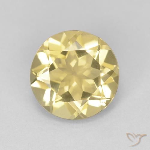 1.72ct Natural Amarillo claro Berilo, Redondo, VVS