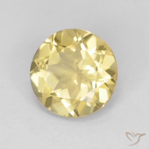 Berilo Amarillo claro natural de 1.72 ct, Redondo, VVS
