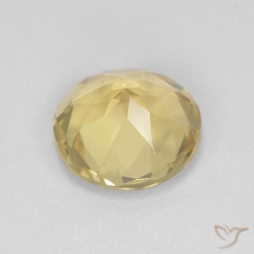 Berilo Amarillo claro natural de 1.72 ct, Redondo, VVS