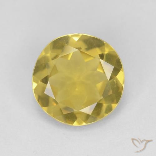 1.65ct Natural Dorado amarillento Berilo, Redondo, VVS