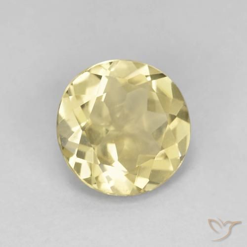 Berilo Amarillo cálido natural de 1.55 ct, Redondo, VVS