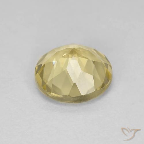 Berilo Amarillo cálido natural de 1.55 ct, Redondo, VVS