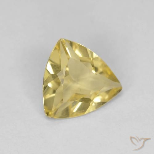 Berilo Dorado claro natural de 0.82 ct, Trillón, VVS