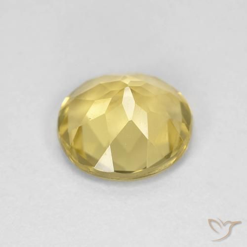 Berilo Medium Light-Yellow natural de 1.60 ct, Redondo, VVS