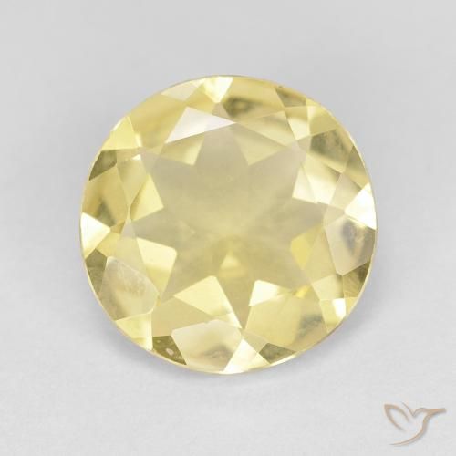 1.58ct Natural Amarillo terroso claro Berilo, Redondo, VVS