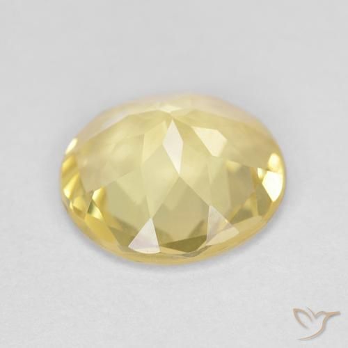 Berilo Amarillo terroso claro natural de 1.58 ct, Redondo, VVS