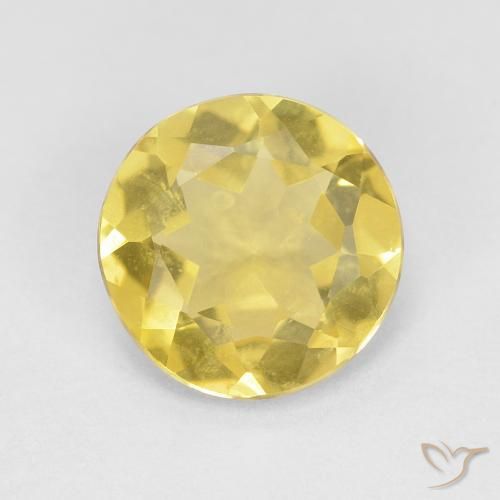 1.47ct Natural Amarillo pálido Berilo, Redondo, VVS