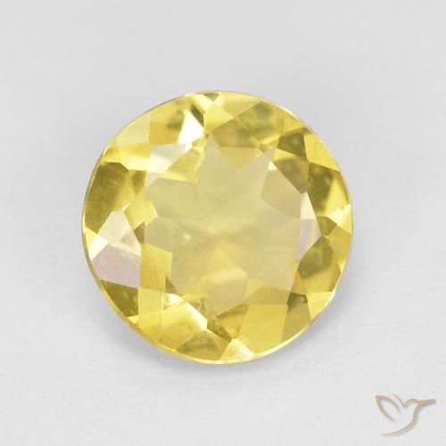 Berilo Amarillo pálido natural de 1.47 ct, Redondo, VVS