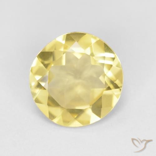 1.50ct Natural Amarillo claro Berilo, Redondo, VVS