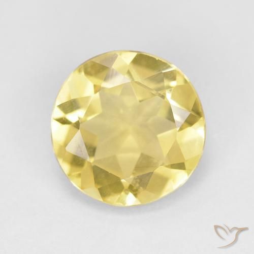 1.55ct Natural Amarillo terroso claro Berilo, Redondo, VVS