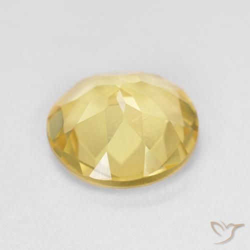 Berilo Amarillo terroso claro natural de 1.55 ct, Redondo, VVS